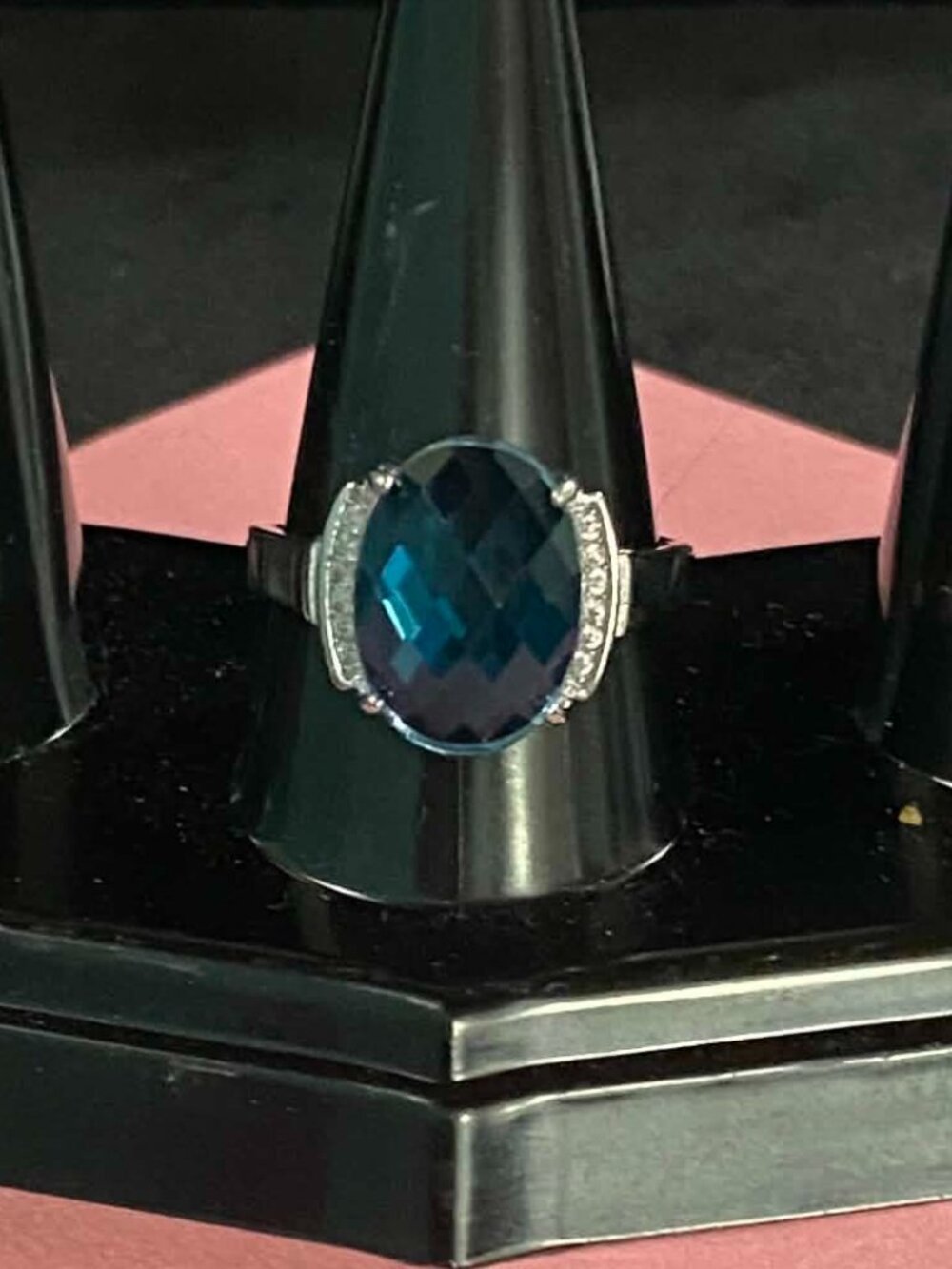 .925 Created Blue Topaz ring